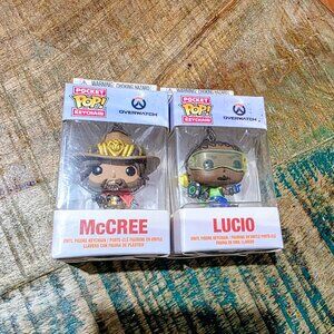 Funko Pocket Pop Overwatch McCree & Lucio Keychain Figures In Box